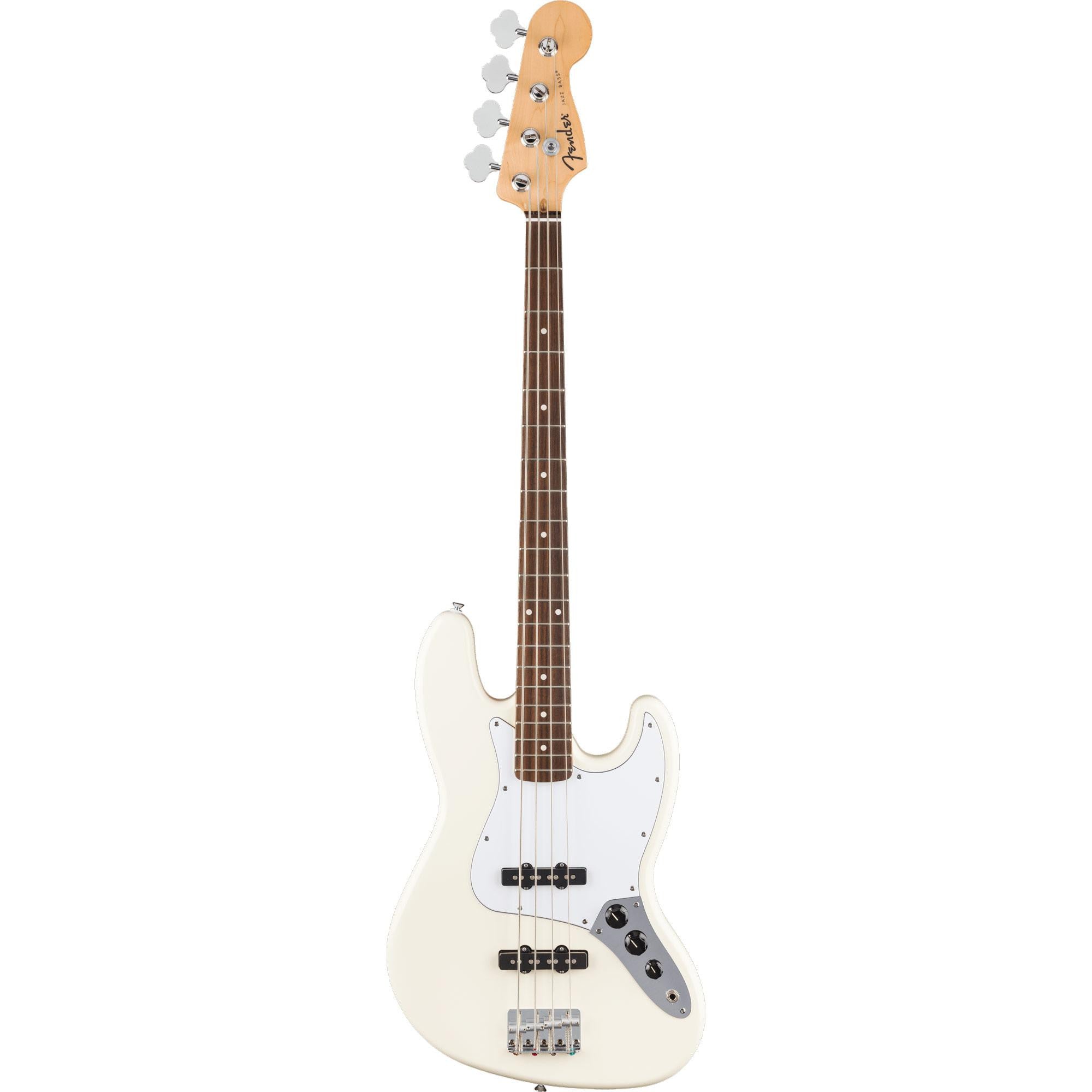 FENDER Standard Jazz Bass, Laurel Fingerboard, White Pickguard, Olympic White