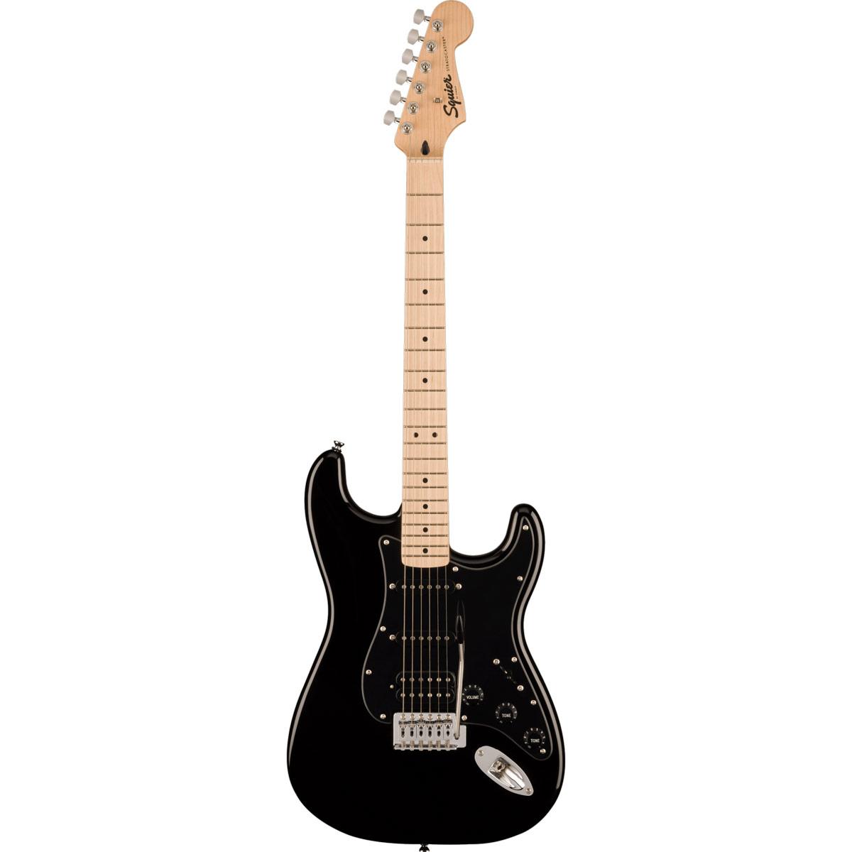 Squier Sonic Stratocaster HSS, Maple Fingerboard, Black Pickguard, Black