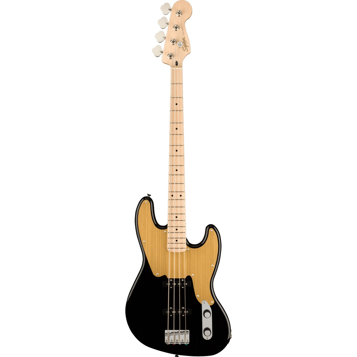 Squier Paranormal Jazz Bass '54, Maple Fingerboard, Gold Anodized Pickguard - Black