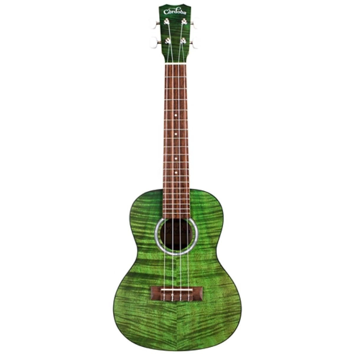 Cordoba Exotic Flamed Mahogany Concert Ukulele - Jade Green