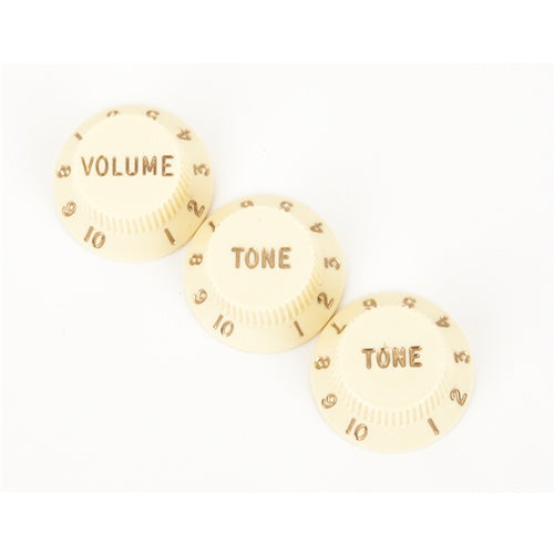 Fender Stratocaster Knobs - Aged White (Volume, Tone, Tone) (3)