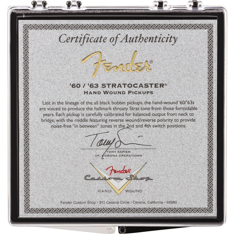 Fender Custom Shop Hand-Wound ’60/’63 Strat Pickup Set