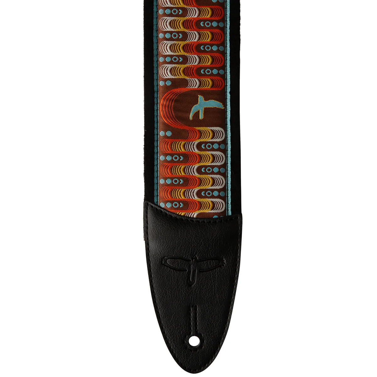 PRS Paul Reed Smith 2.4" Padded Guitar Strap w/FLASH, Custom Jacquard Birds Wavelength - Orange