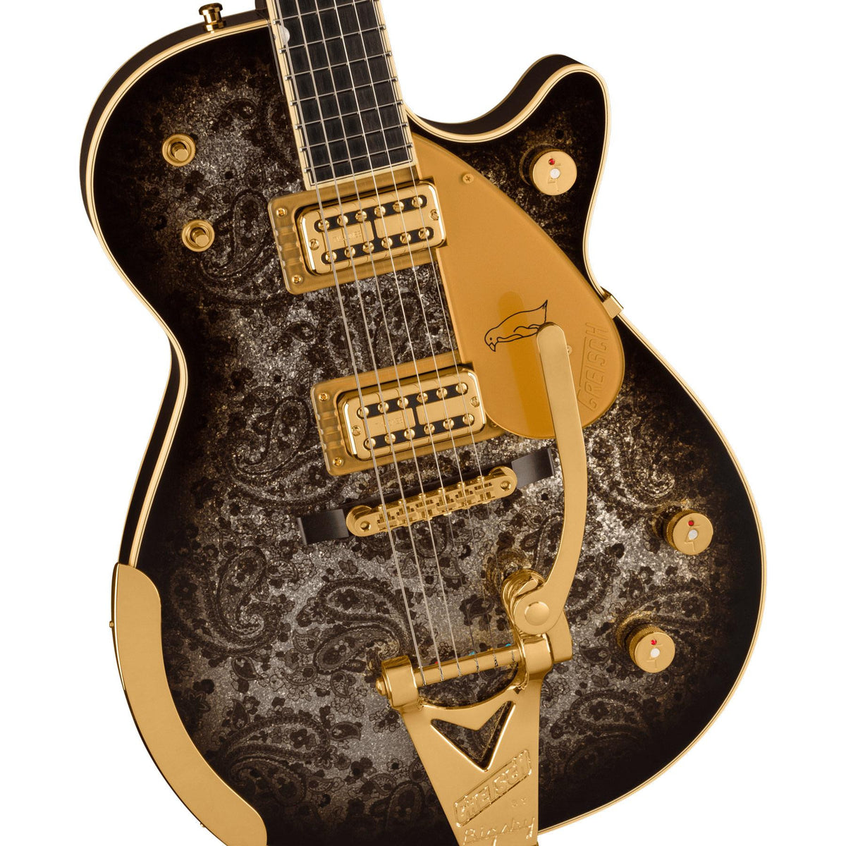 Gretsch G6134TG Limited Edition Paisley Penguin with String-Thru Bigsby, Ebony Fingerboard, Black Paisley