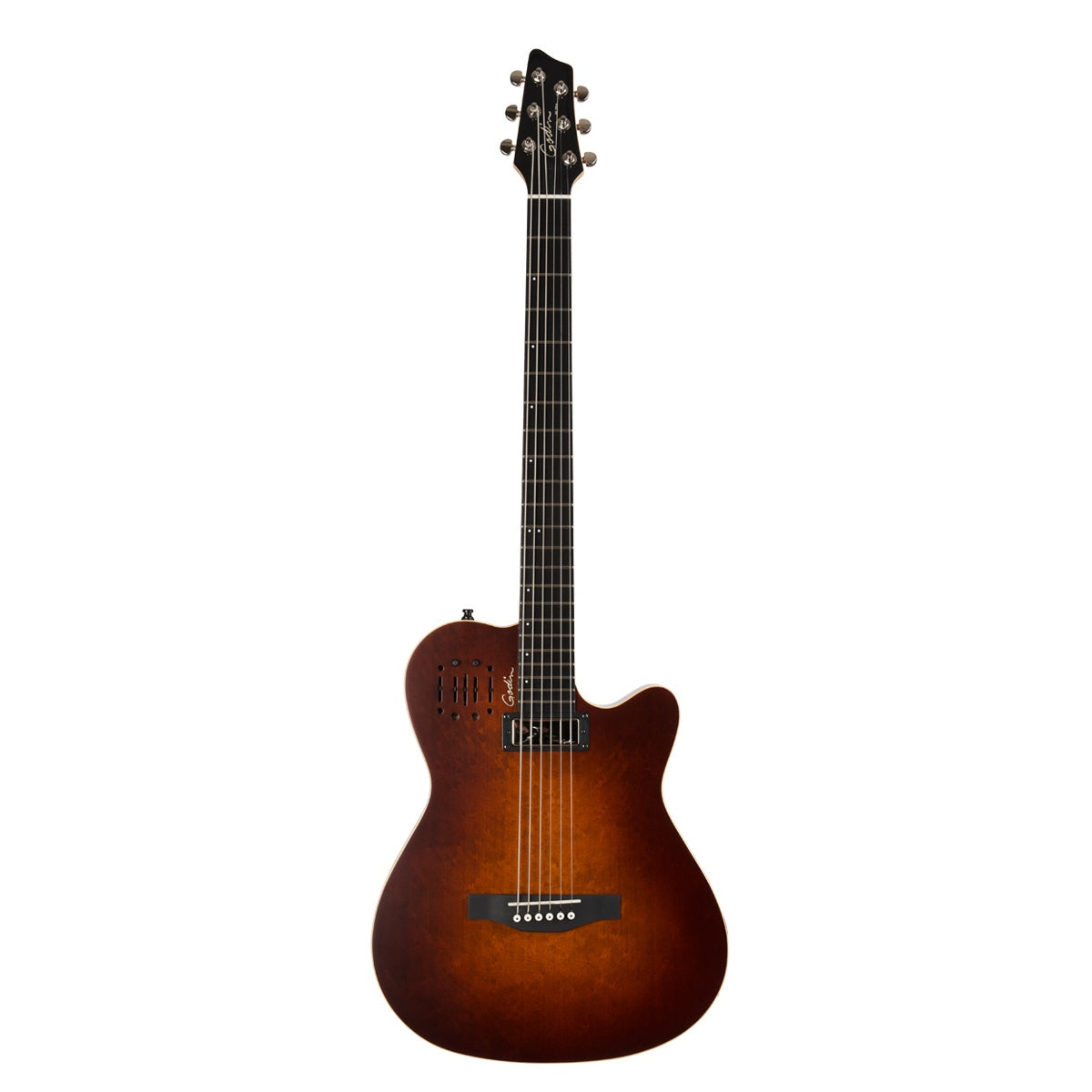 Godin 041602 A6 Ultra Baritone Burnt Umber Semi-Gloss 6 String RH Electric Guitar with Gig Bag
