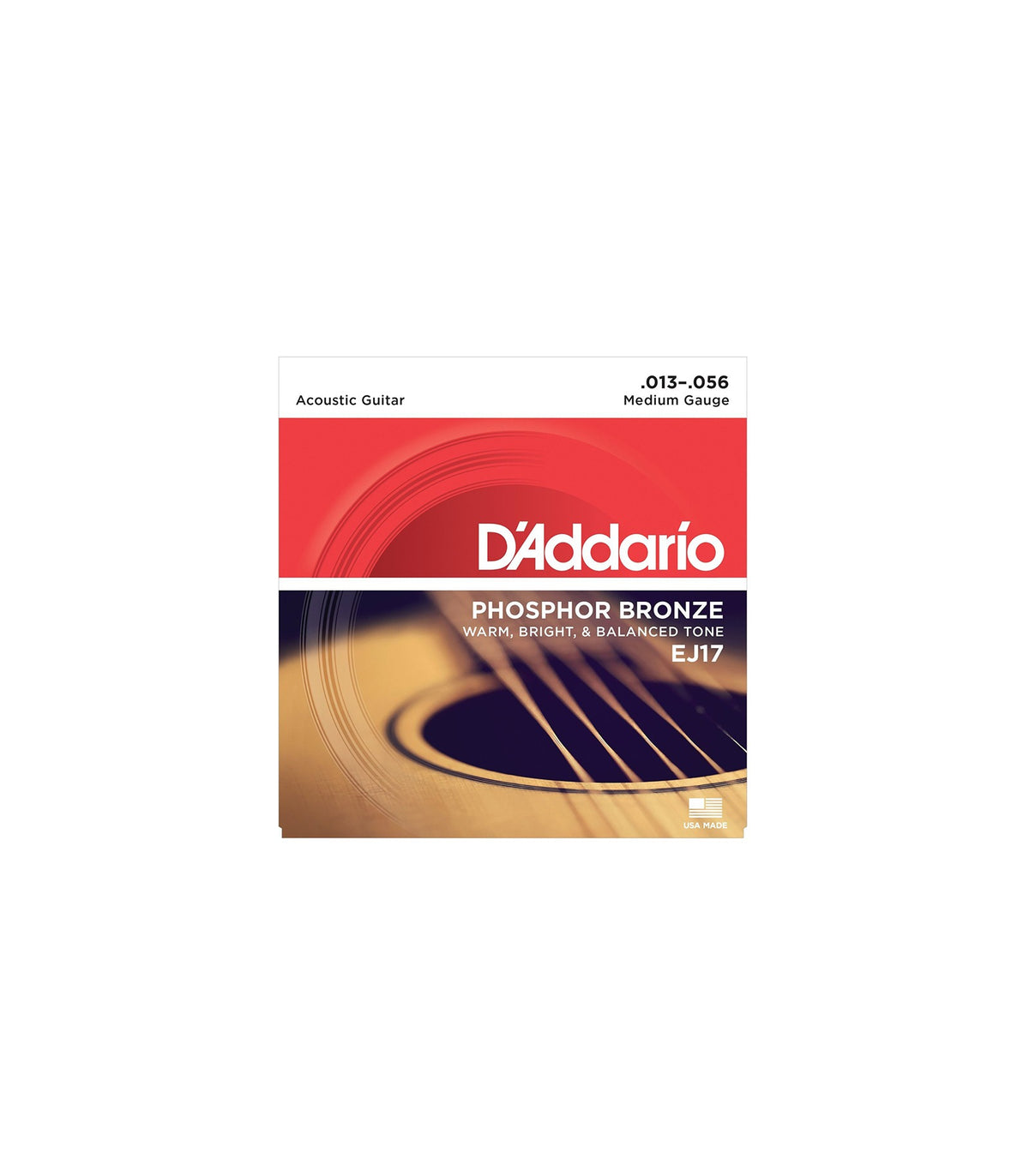 D'Addario EJ17 Phosphor Bronze Acoustic Strings Medium Gauge (13-56)