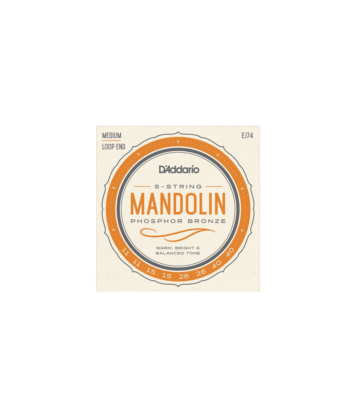 D'Addario EJ74 - Mandolin Strings Medium Gauge (11-40)