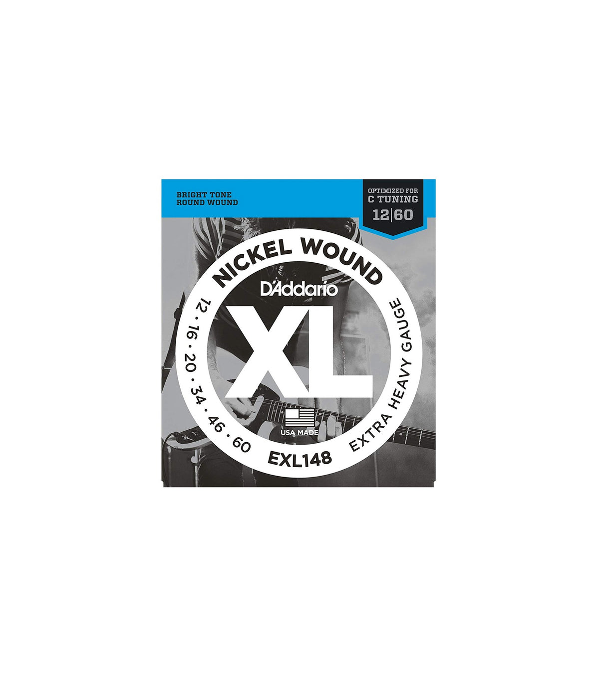 D'Addario EXL148 Nickel Wound Electric Guitar Strings Extra Heavy Gauge (12-60)