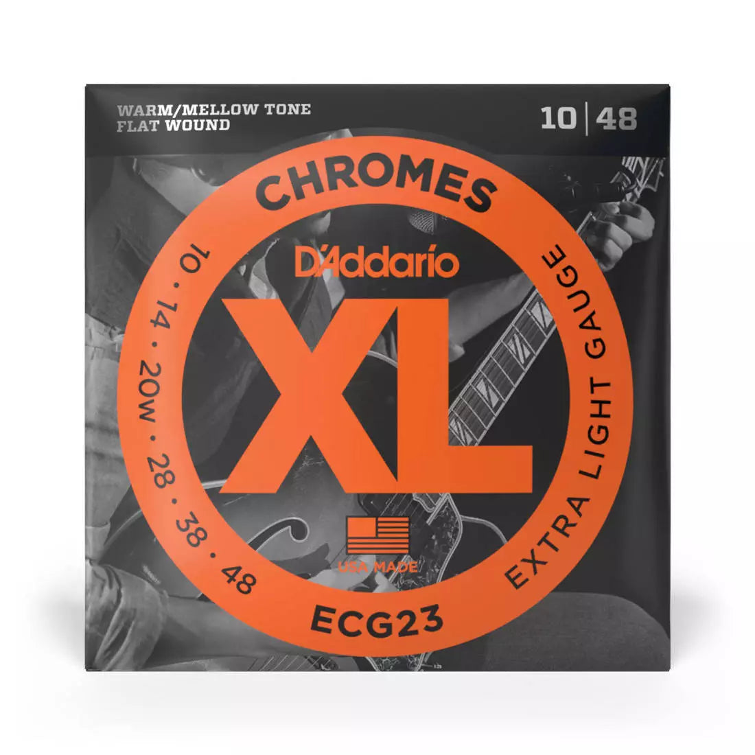 D'Addario ECG23 - Chromes Flat Wound EXTRA LIGHT 10-48