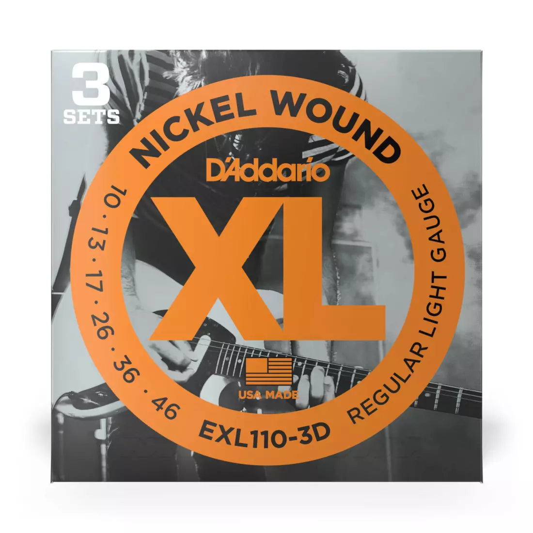 D'Addario EXL110-3D - 3 Pack - Nickel Wound REG. LIGHT 10-46