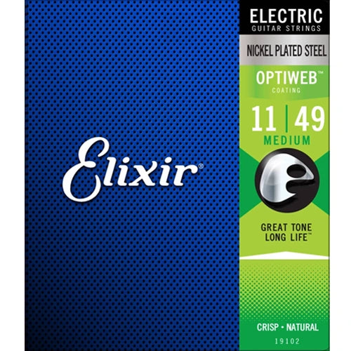 Elixir Strings Electric Guitar Strings with OPTIWEB Coating, Medium (.011-.049)