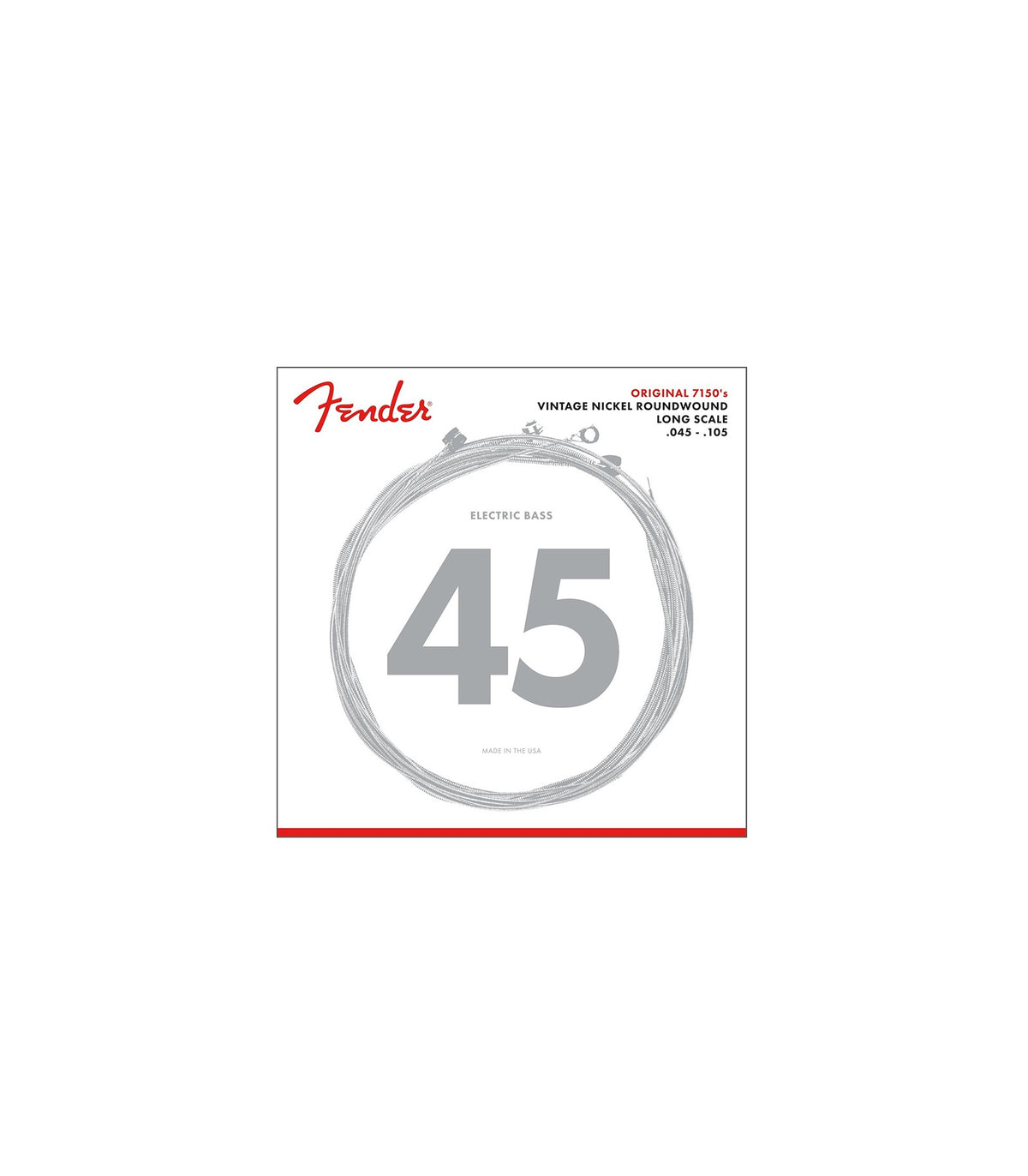 Fender 7150M Pure Nickle Roundwound Long Scale Bass Strings Medium Gauge (45-105)