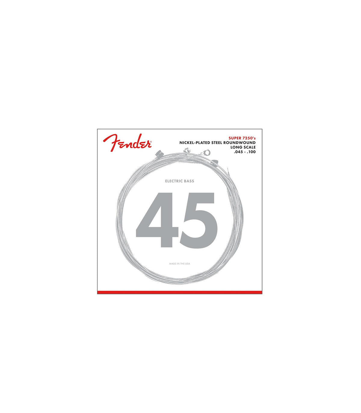Fender 7250M Nickel-Plated Steel Roundwound Long Scale Bass Strings Medium Gauge (45-105)