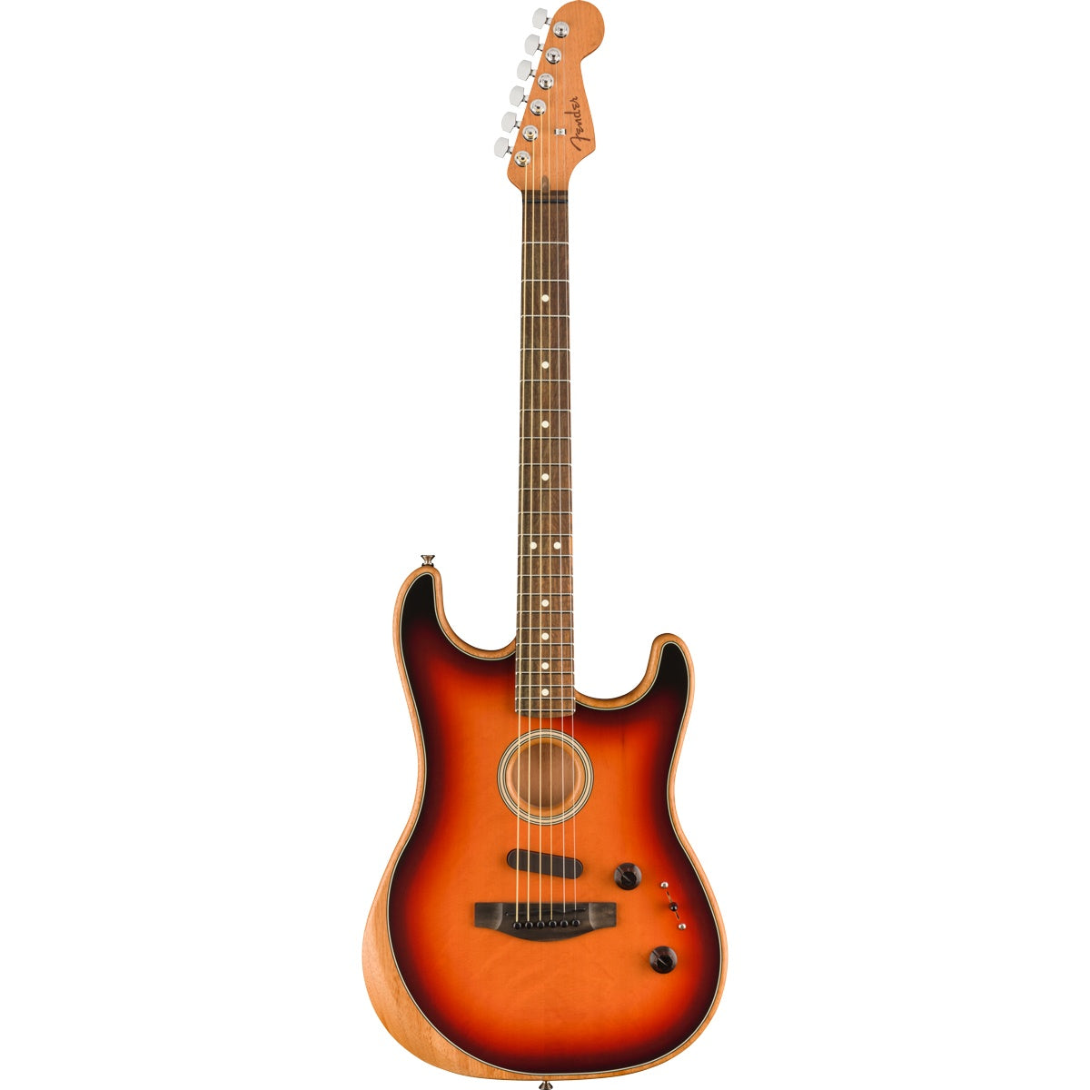 Fender American Acoustasonic Strat, Ebony Fingerboard - 3-Color Sunburst