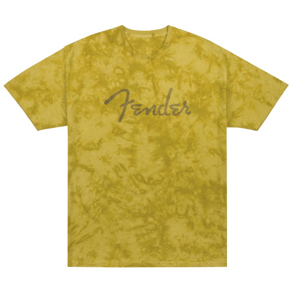 Fender® Spaghetti Logo Tie-Dye T-Shirt, Mustard