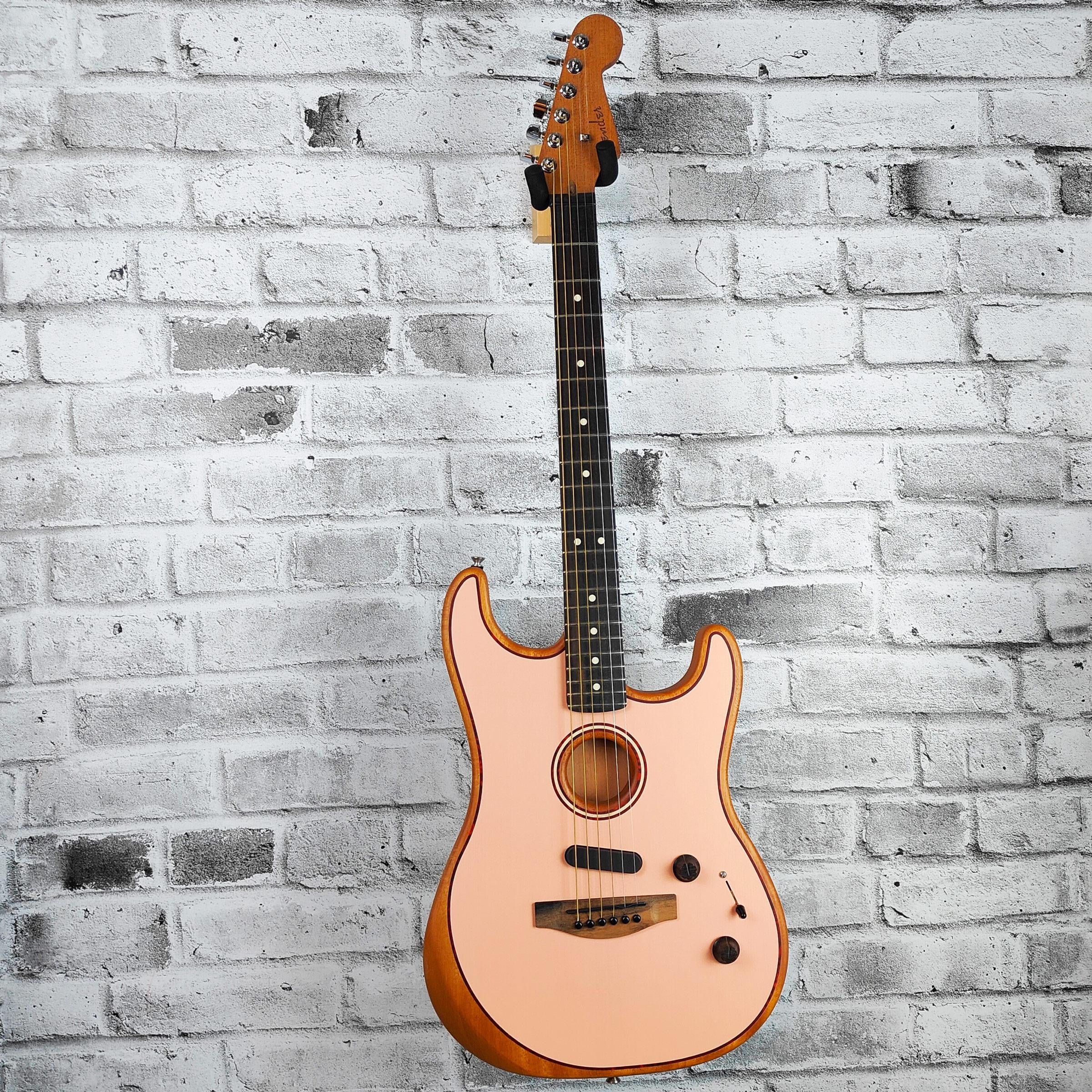 Fender American Acoustasonic Strat, Ebony Fingerboard, Shell Pink - Exclusive for Canada