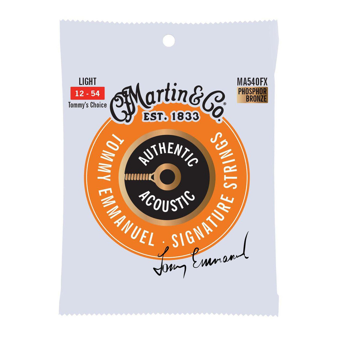 Martin Guitars Authentic Acoustic Flexible Core Strings - 12-54 Light Phosphor Bronze