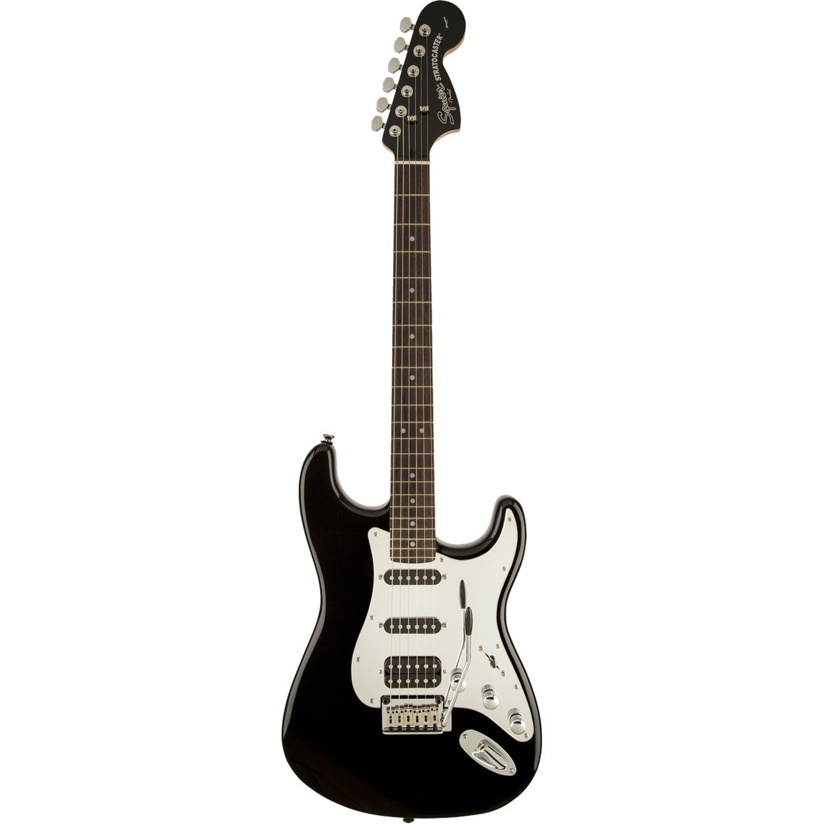 Squier Black and Chrome Standard Stratocaster HSS, Rosewood Fingerboard - Black