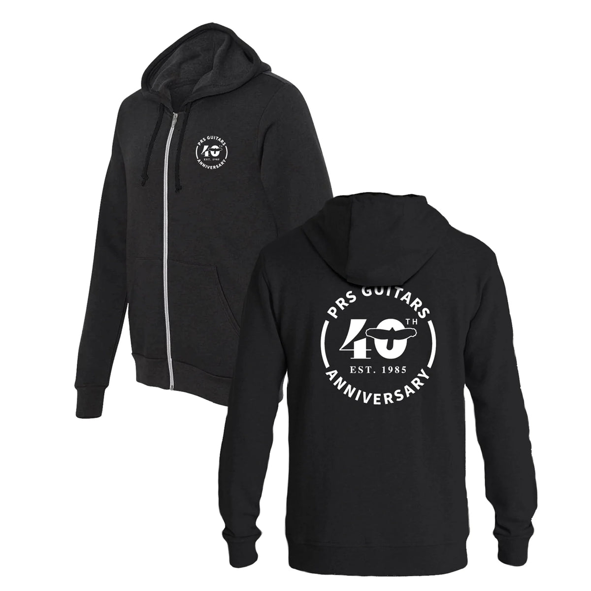 PRS Sweat à capuche PRS 40e anniversaire, à fermeture éclair complète – taille Large