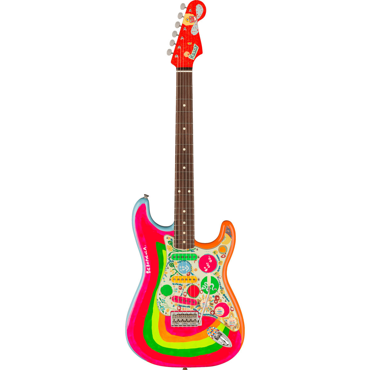 Fender George Harrison Rocky Stratocaster, Rosewood Fingerboard, Hand Painted Rocky Artwork Over Sonic Blue
