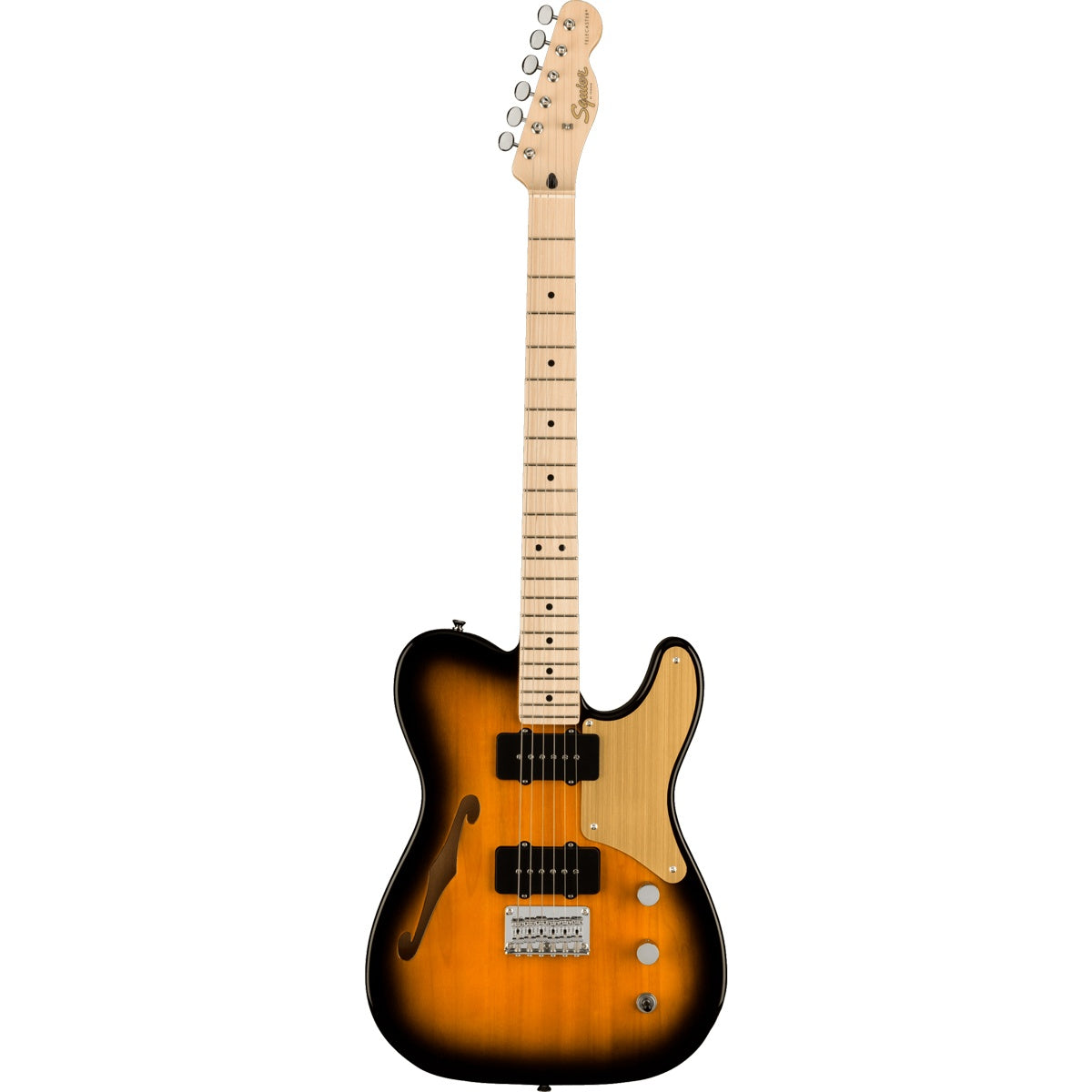 Squier Paranormal Cabronita Telecaster Thinline, Maple Fingerboard, Gold Anodized Pickguard - 2-Color Sunburst