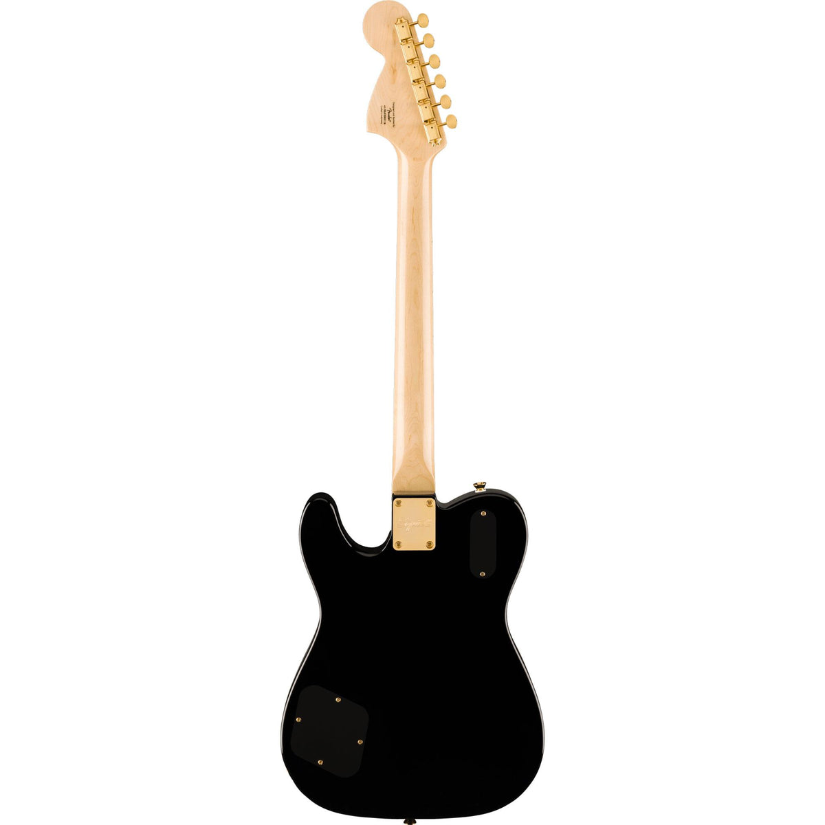 SQUIER Limited Edition Paranormal Troublemaker Telecaster Deluxe, Laurel Fingerboard, Parchment Pickguard, Gold Hardware, Black