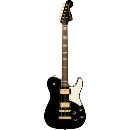 SQUIER Limited Edition Paranormal Troublemaker Telecaster Deluxe, Laurel Fingerboard, Parchment Pickguard, Gold Hardware, Black