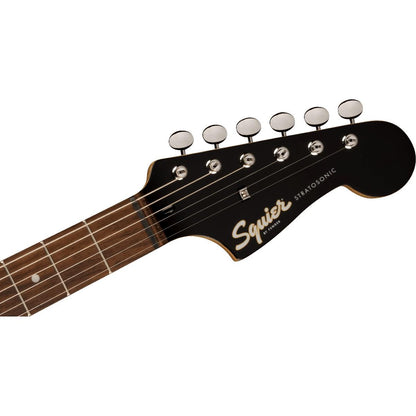 Squier Paranormal Strat-O-Sonic, Laurel Fingerboard, Black Pickguard, Crimson Red Transparent