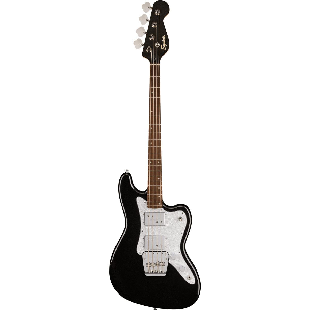 Squier Paranormal Rascal Bass HH, Laurel Fingerboard, White Pearloid Pickguard, Metallic Black
