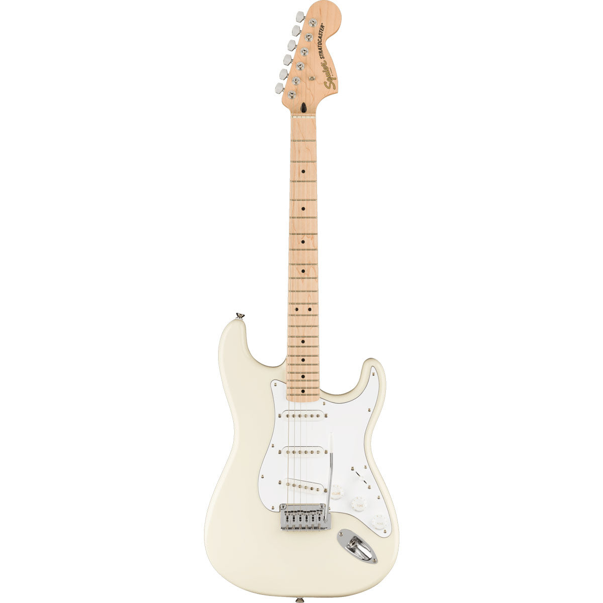 Squier Affinity Series Stratocaster, Maple Fingerboard, White Pickguard - Olympic White