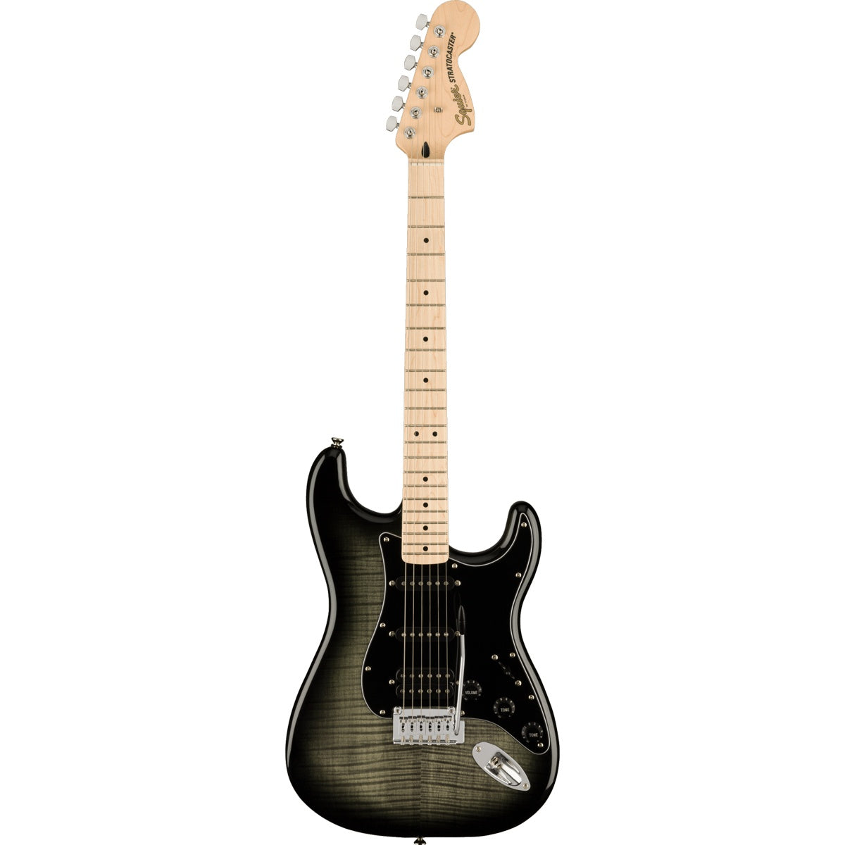Squier Affinity Series Stratocaster FMT HSS, Maple Fingerboard, Black Pickguard - Black Burst