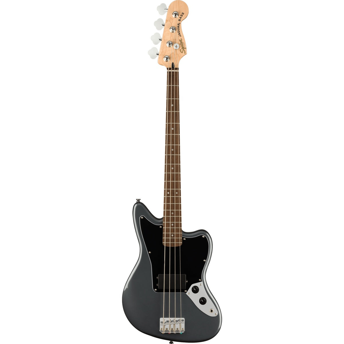 Squier Affinity Series Jaguar Bass H, Laurel Fingerboard, Black Pickguard - Charcoal Frost Metallic