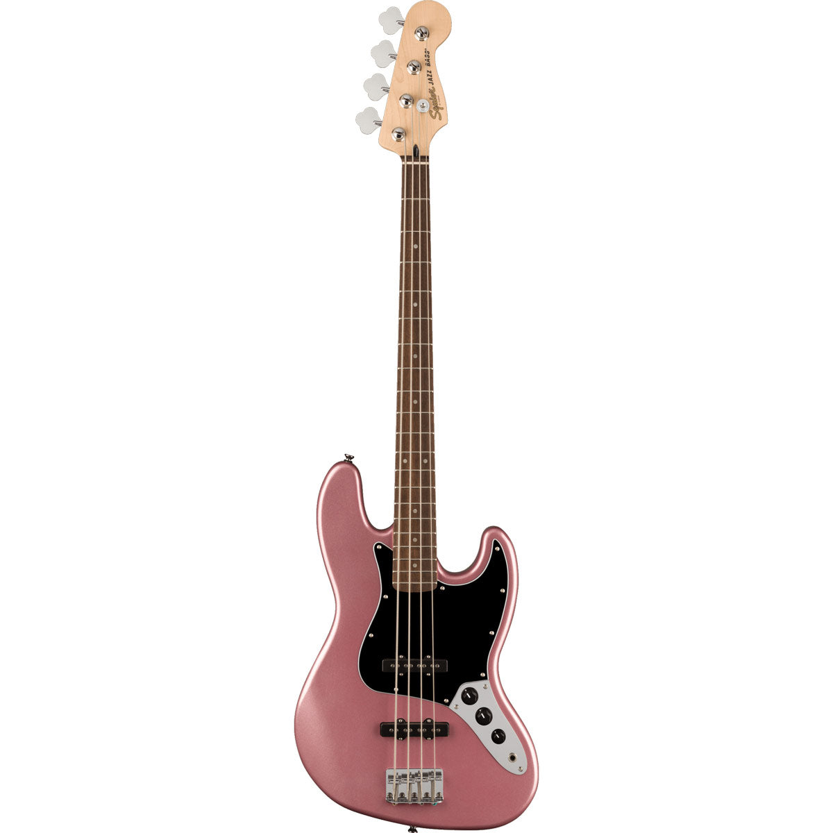 Squier Affinity Series Jazz Bass, Laurel Fingerboard, Black Pickguard - Burgundy Mist