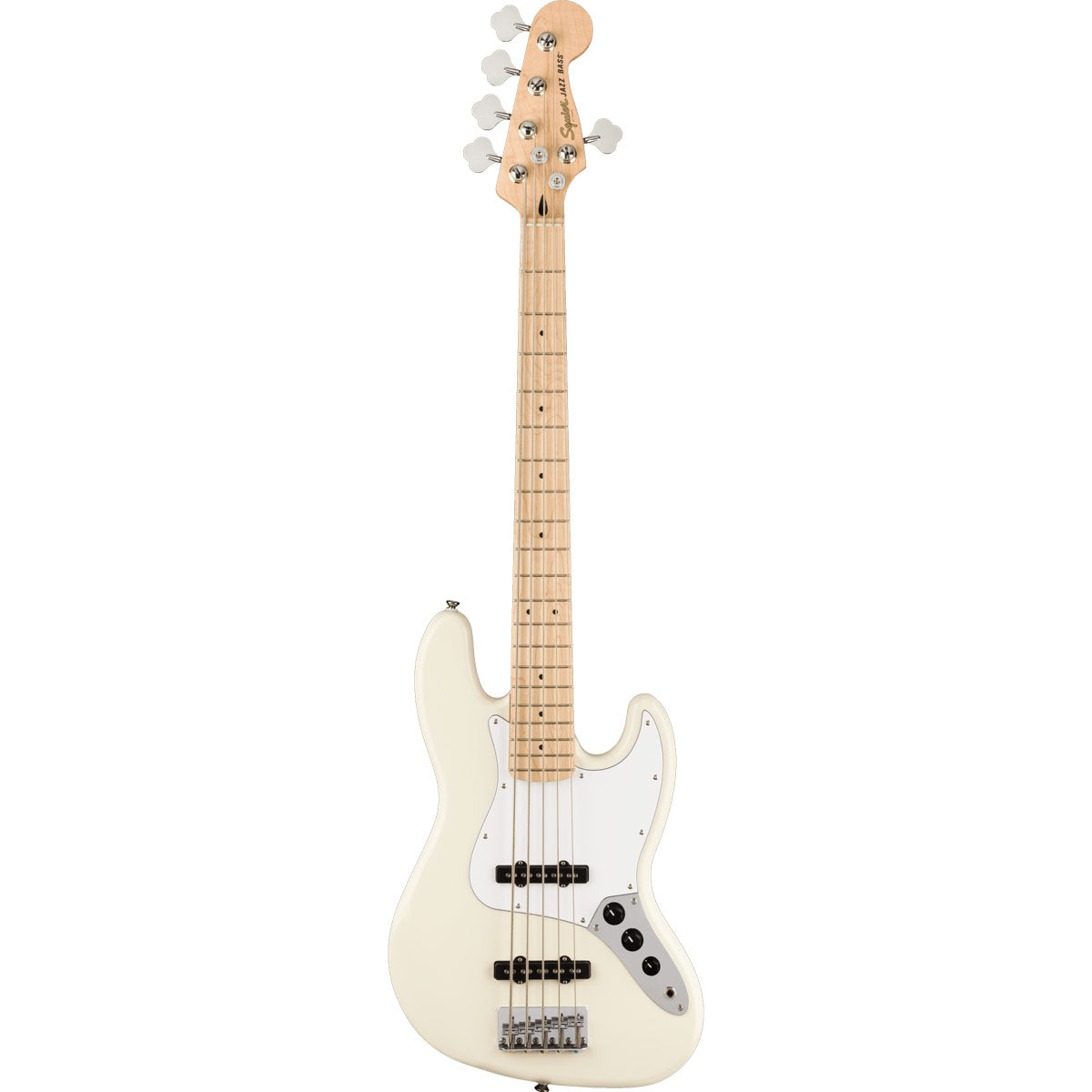 Squier Affinity Series Jazz Bass V, Maple Fingerboard, White Pickguard - Olympic White