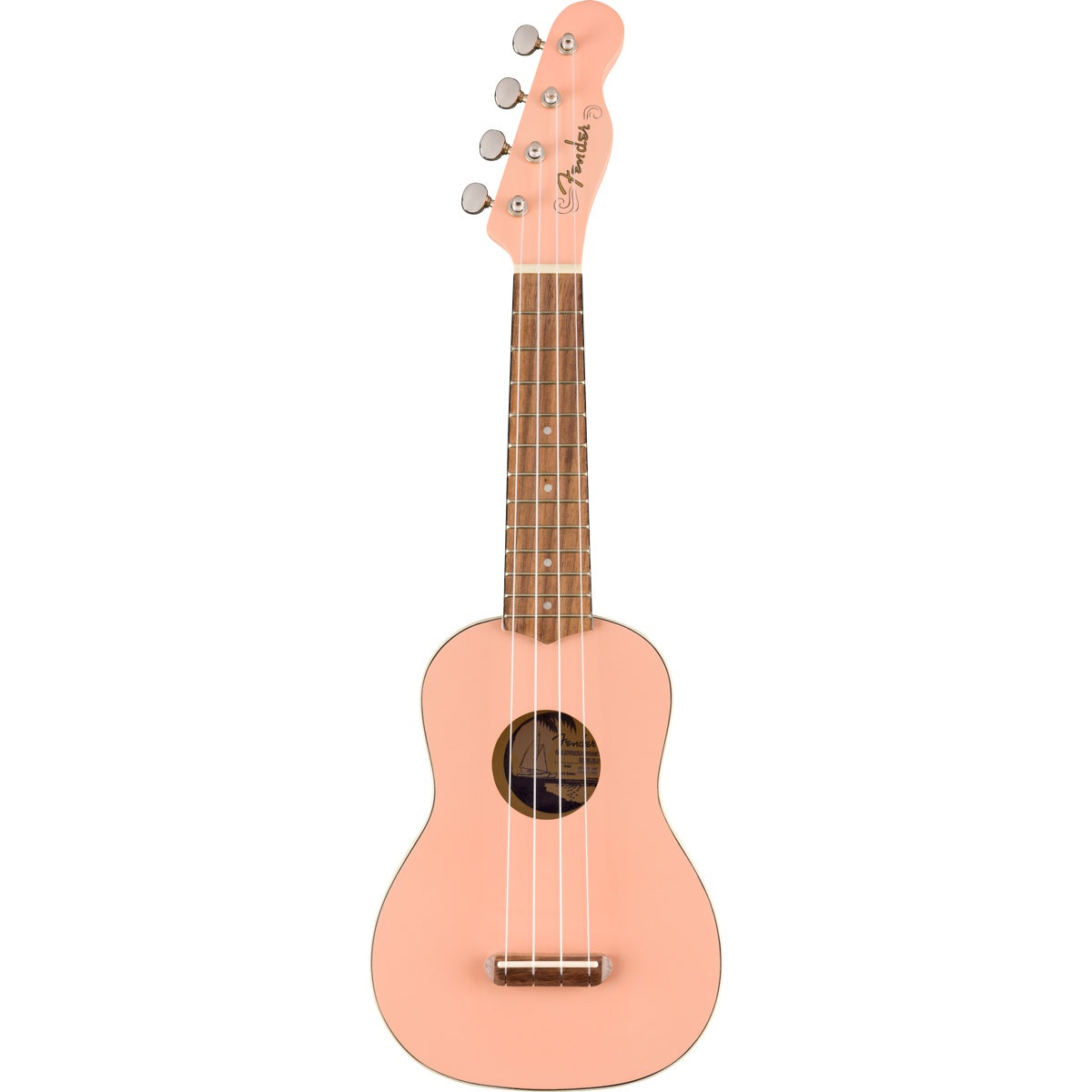 Fender Venice Soprano Uke, Walnut Fingerboard - Shell Pink