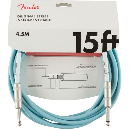 Fender Original Series Instrument Cable, 15', Daphne Blue