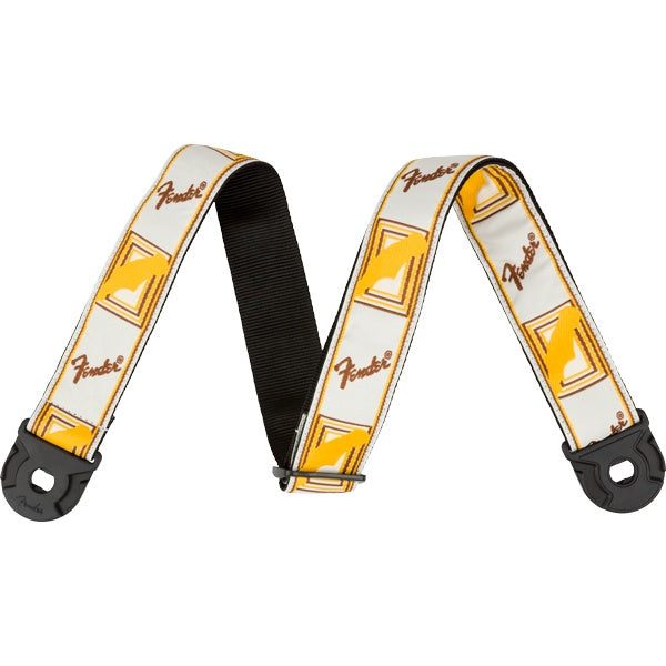 Fender Quick Grip Locking End Strap, White, Yellow and Brown, 2"