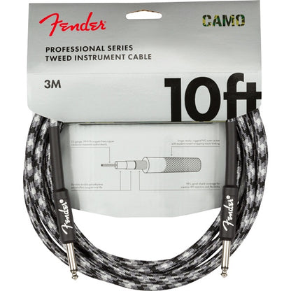 Fender Professional Series Instrument Cable, Straight/Straight, 10' - Winter Camo