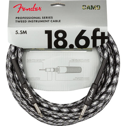 Fender Professional Series Instrument Cable, Straight/Straight, 18.6' - Winter Camo
