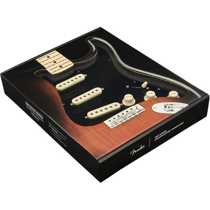 Fender Pre-Wired Strat Pickguard, Hot Noiseless SSS, Black 11 Hole PG