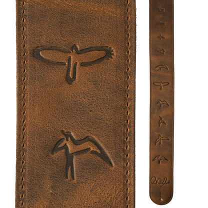 PRS Paul Reed Smith Distressed Brown Leather Birds Strap