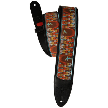 PRS Paul Reed Smith 2.4" Padded Guitar Strap w/FLASH, Custom Jacquard Birds Wavelength - Orange