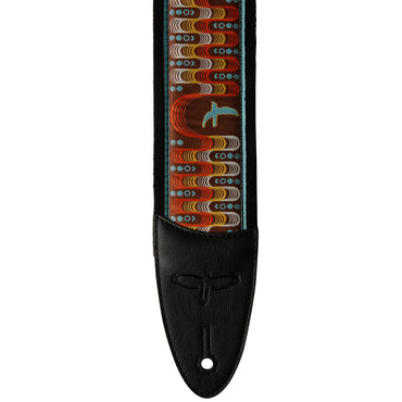 PRS Paul Reed Smith 2.4" Padded Guitar Strap w/FLASH, Custom Jacquard Birds Wavelength - Orange