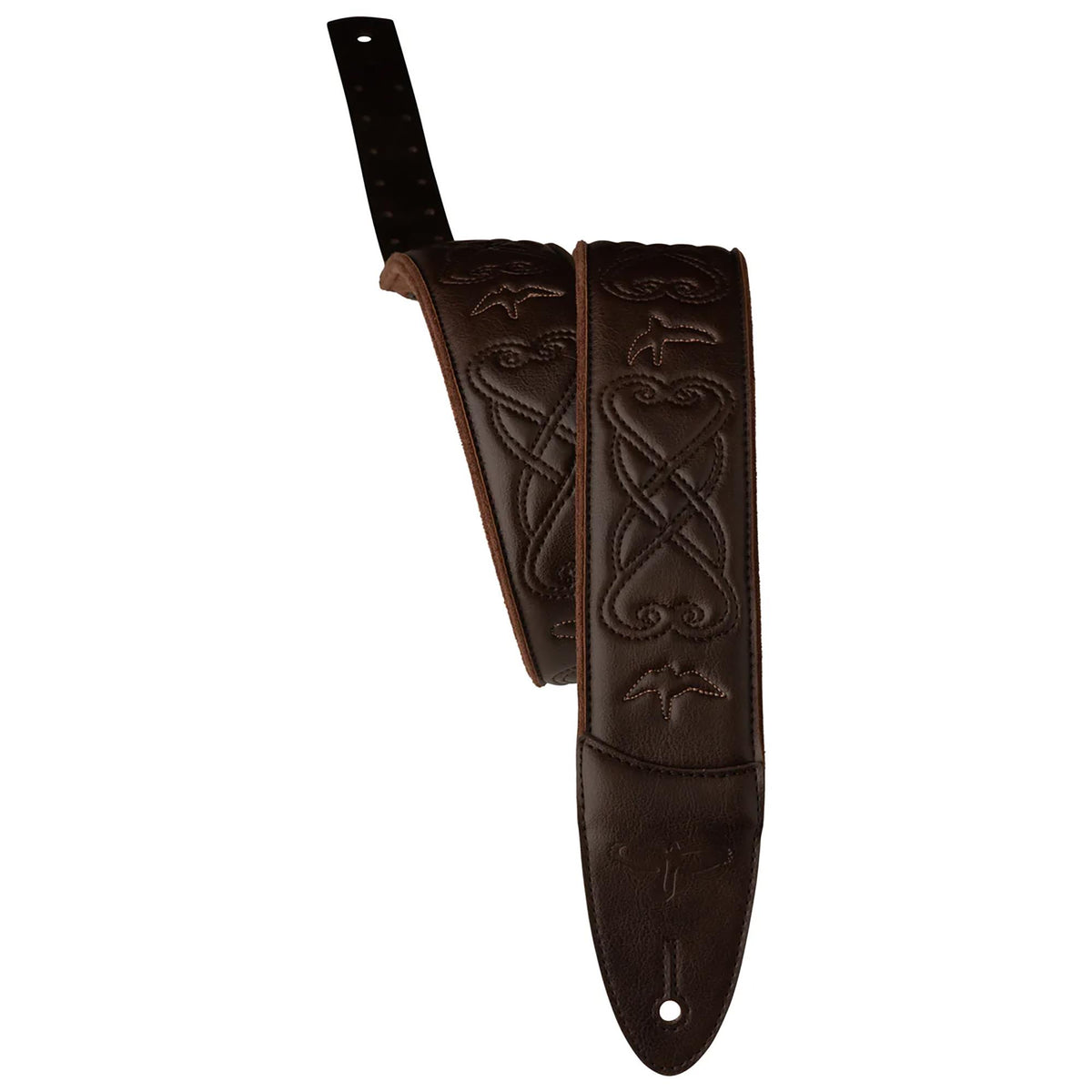 PRS Paul Reed Smith 2.4" Padded Guitar Strap w/RAS, Custom Leather (Faux) Birds - Brown