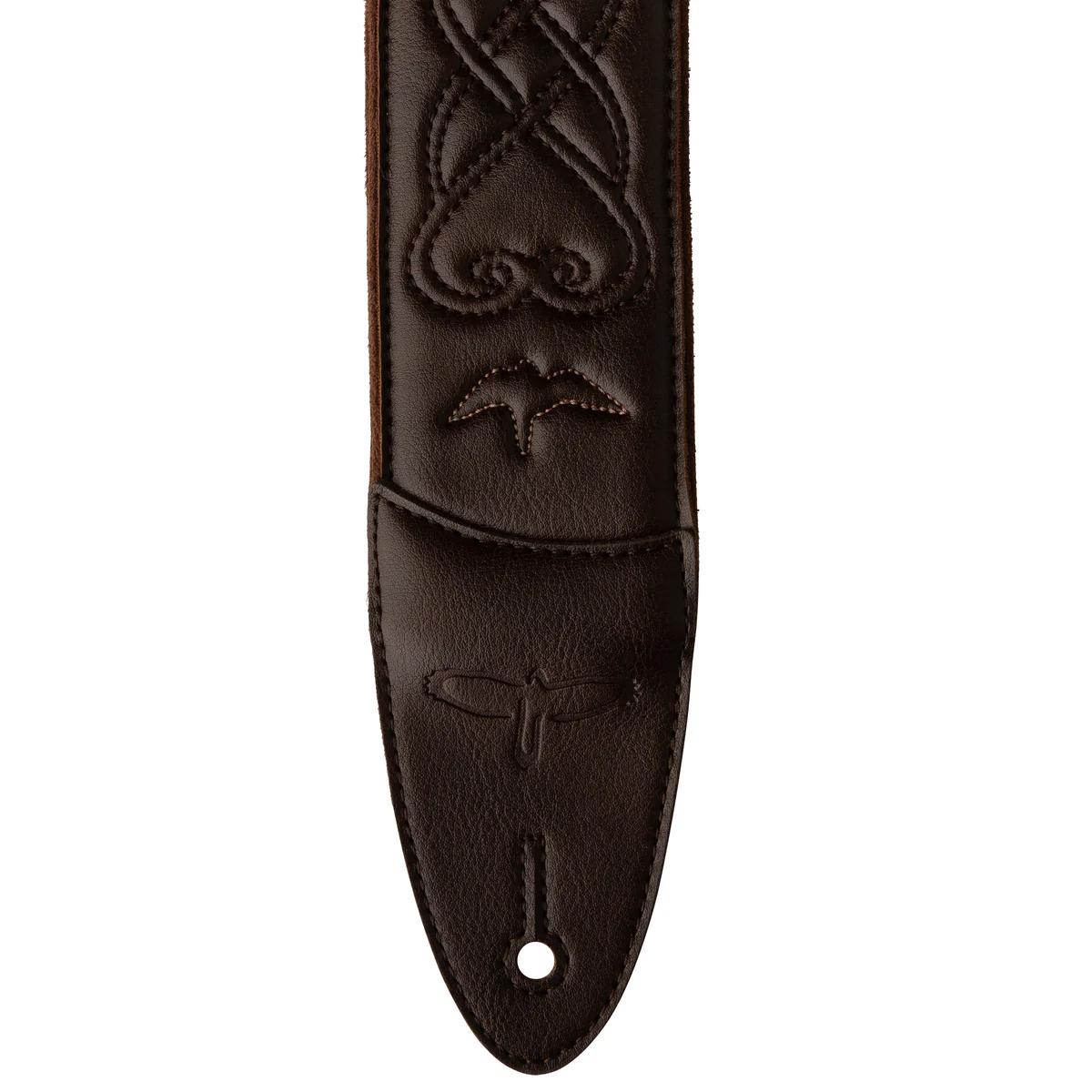 PRS Paul Reed Smith 2.4" Padded Guitar Strap w/RAS, Custom Leather (Faux) Birds - Brown