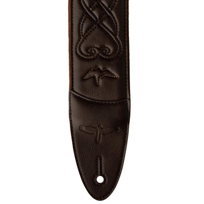 PRS Paul Reed Smith 2.4" Padded Guitar Strap w/RAS, Custom Leather (Faux) Birds - Brown