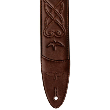 PRS Paul Reed Smith 2.4" Padded Guitar Strap w/RAS, Custom Leather (Faux) Birds - Sanguine