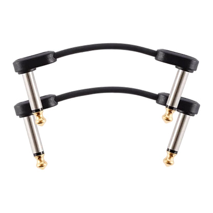 D'ADDARIO PW-FPRR-202 1/4" TS Right-Angle-to-Right-Angle Flat Patch Cables - 2" - Pair