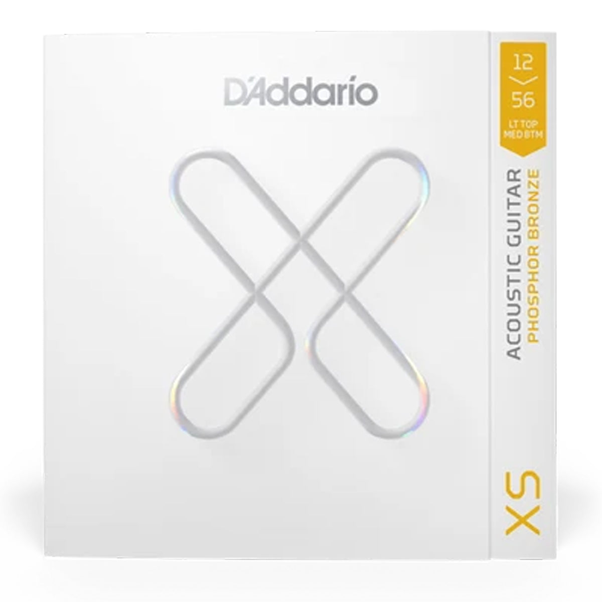 D'ADDARIO XSAPB1256 Haut-tirant léger / bas-tirant moyen - Cordes à revêtement en bronze phosphoreux XS pour guitare acoustique - 12-56