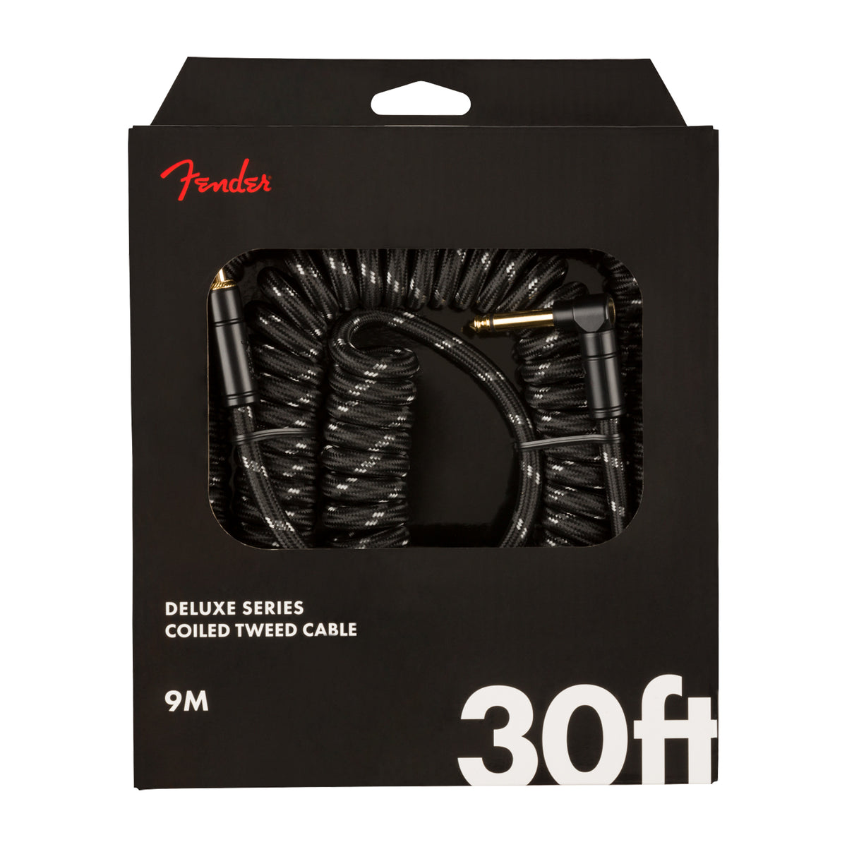 FENDER Deluxe Câble spiralé - 30 pi - Tweed noir